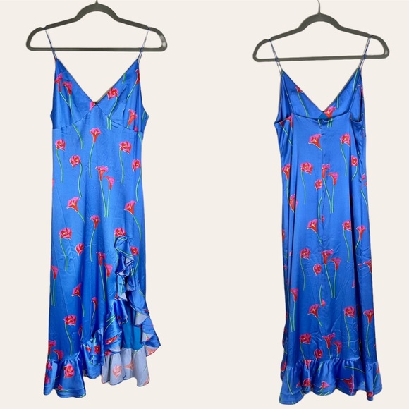Caroline Constas | Floral Tulip Midi High Low Ruffle Dress Size: XS - Picture 1 of 3